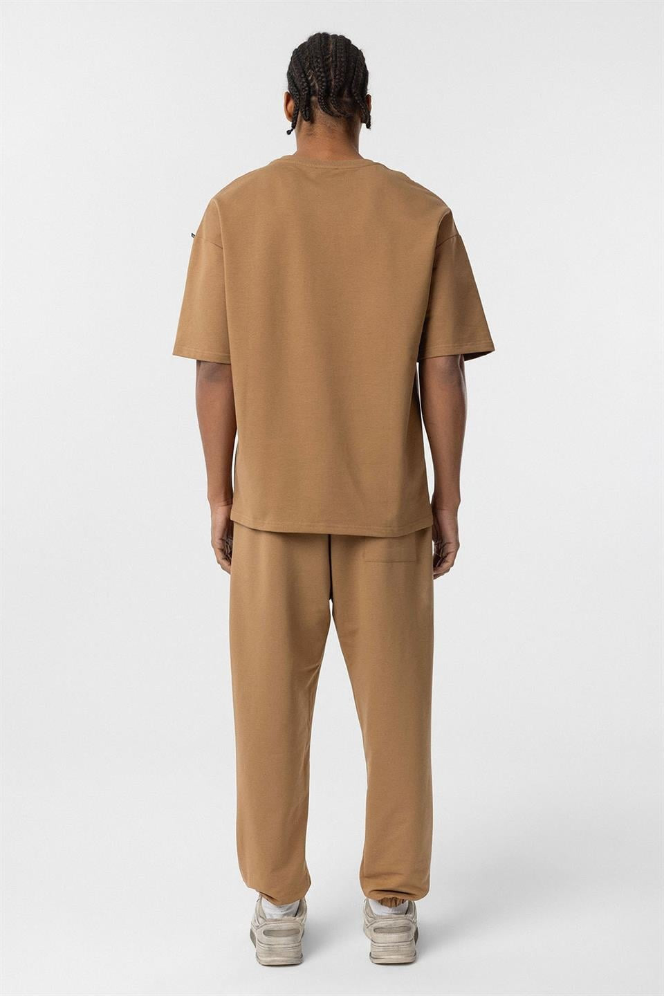 Basic Oversized Sweatsuit Set with Elastic Cuffs
