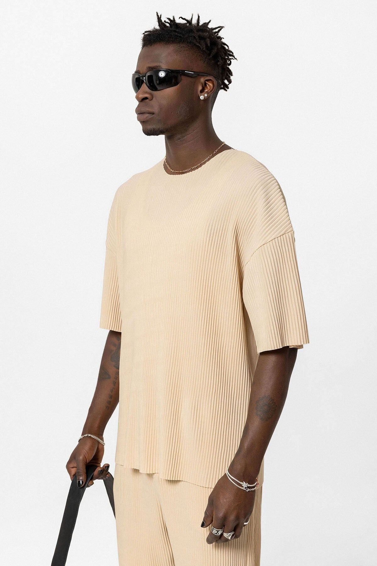 Basic Oversized Polo Neck Ottoman Set
