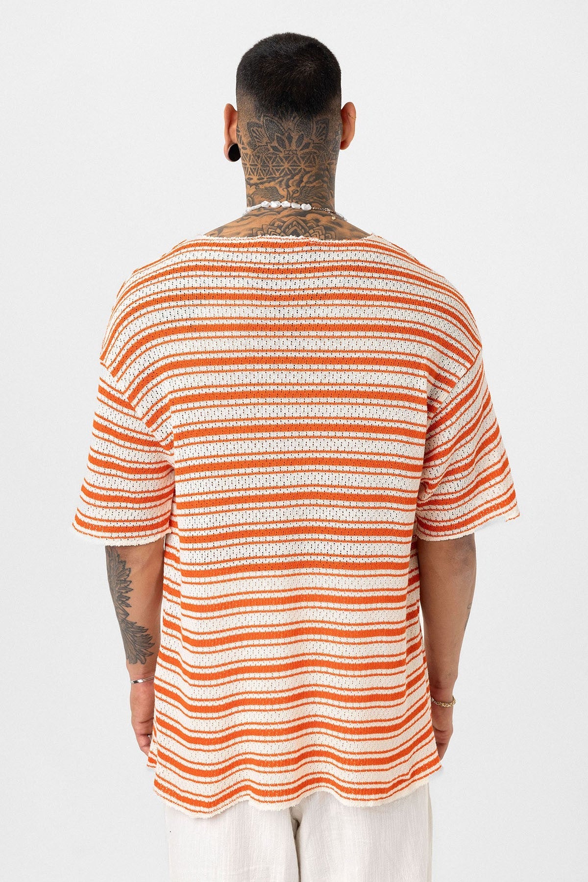 Oversized Striped Knit T-Shirt