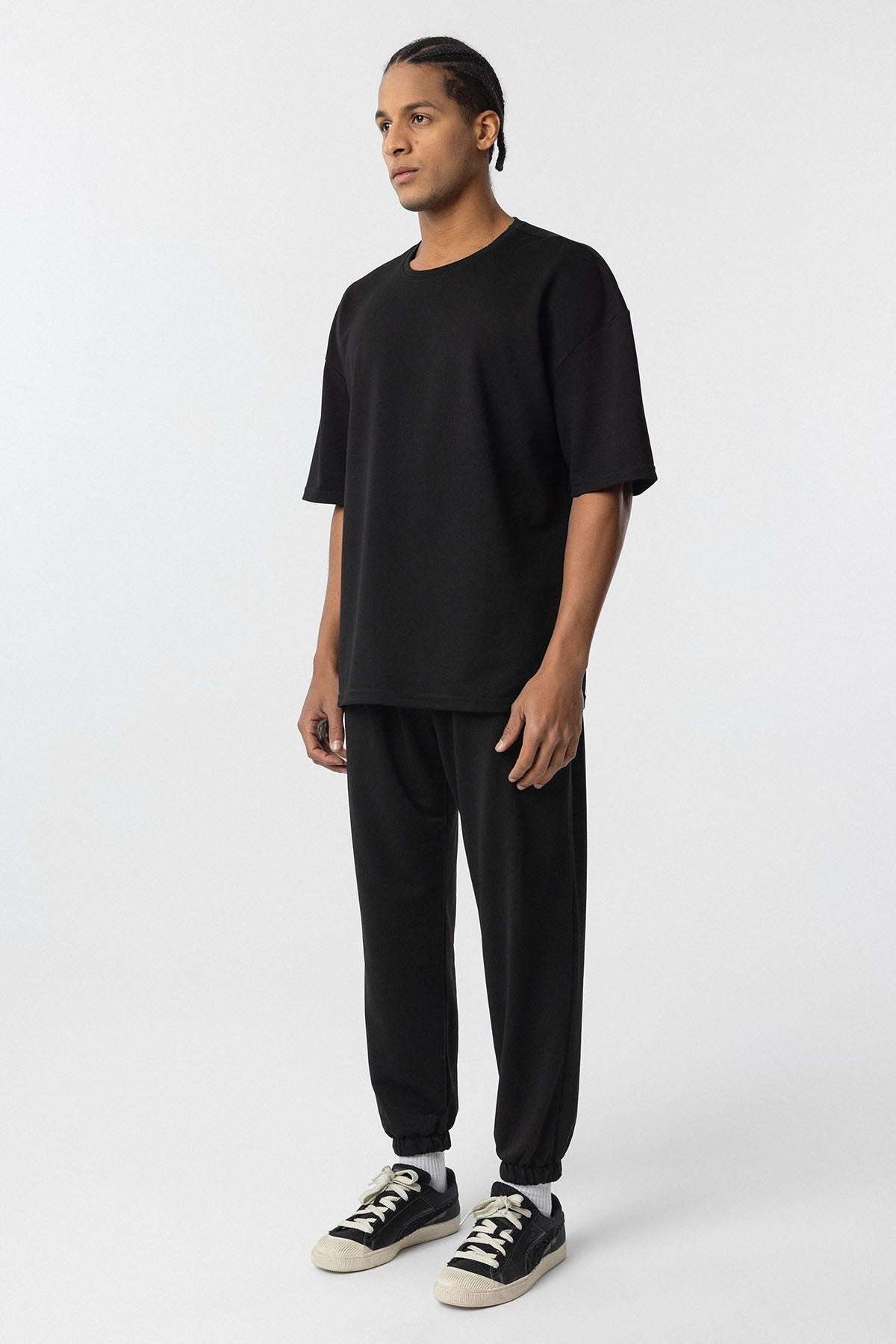 Basic Oversized Cuffed Sweatpants Set