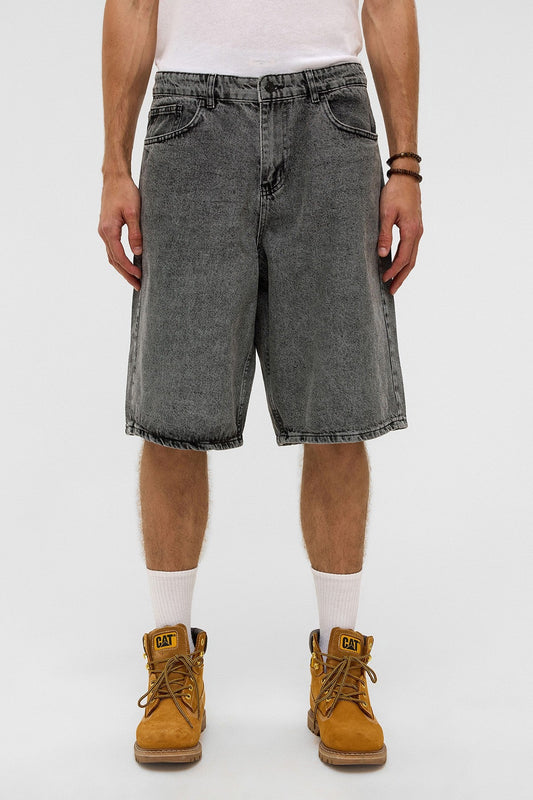 Oversized Denim Bermuda Shorts