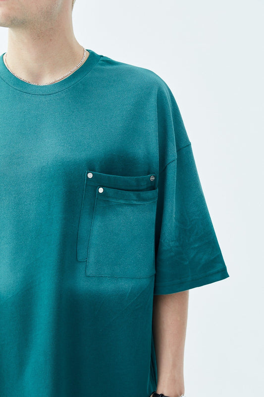 Oversized T-Shirt with Washed Pocket Detail