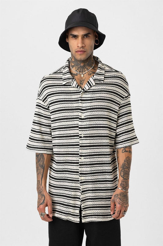 Oversized Striped Knit T-Shirt