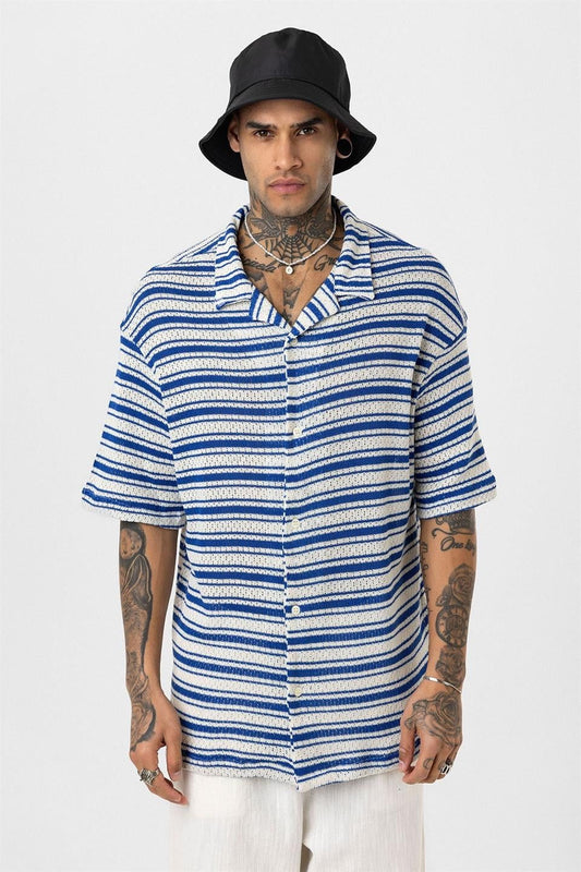 Oversized Striped Knit T-Shirt