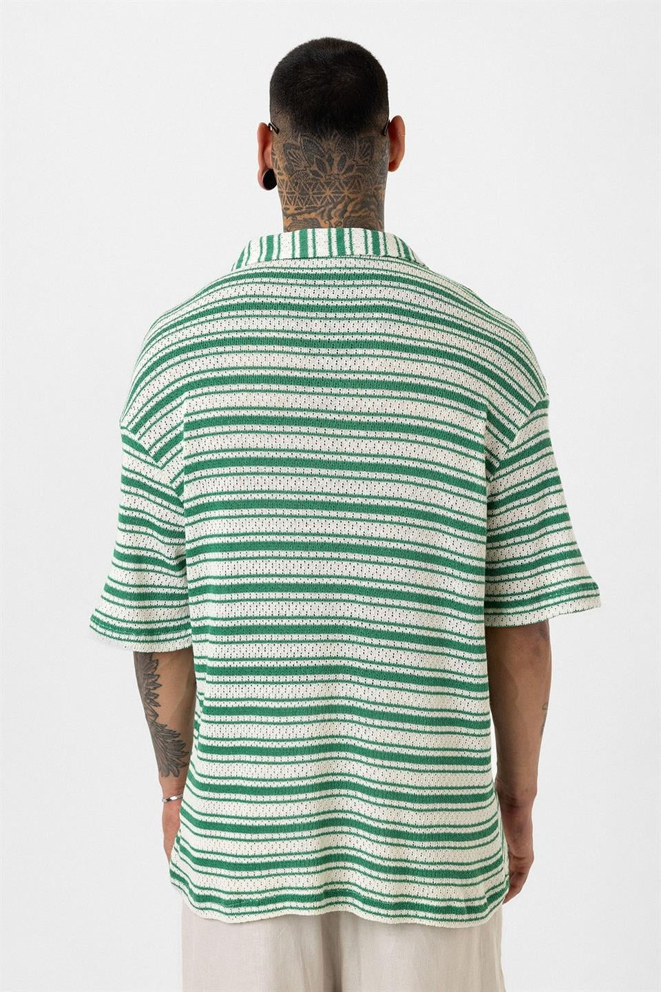 Oversized Striped Knit T-Shirt