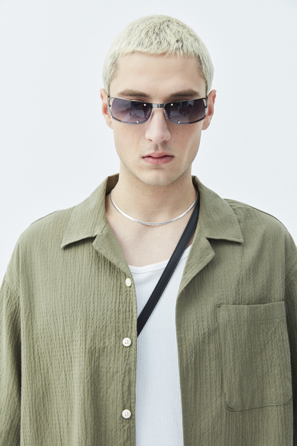 Oversized Short-Sleeve Linen Shirt with Pockets