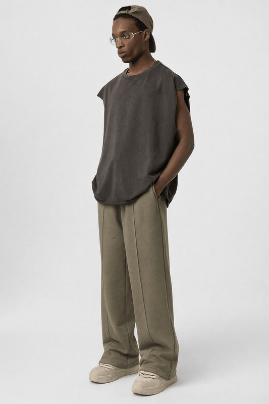 Oversized Sweatpants with Stitching Details