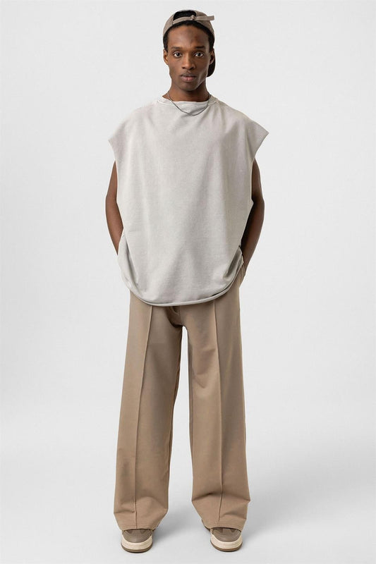 Oversized Sweatpants with Stitching Details