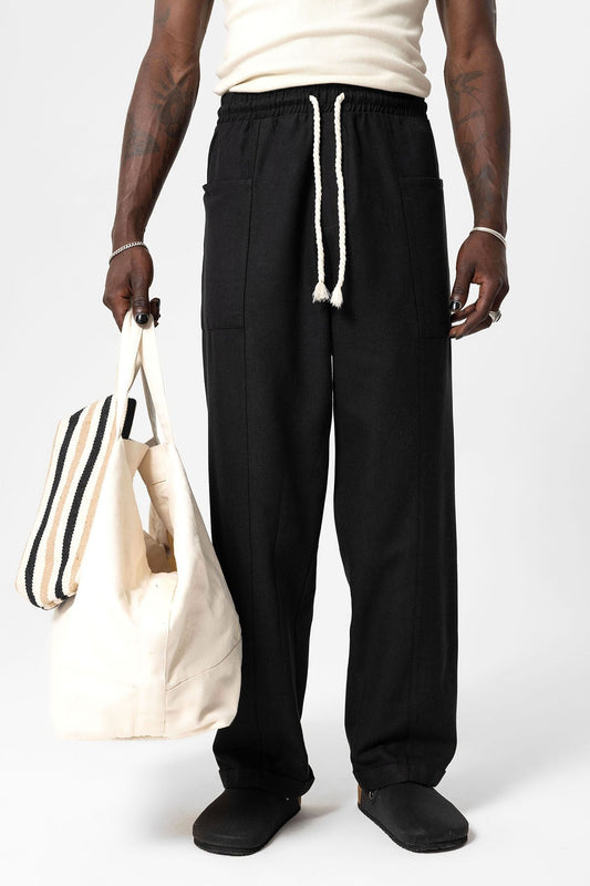 Baggy Linen Pants with Side Pockets