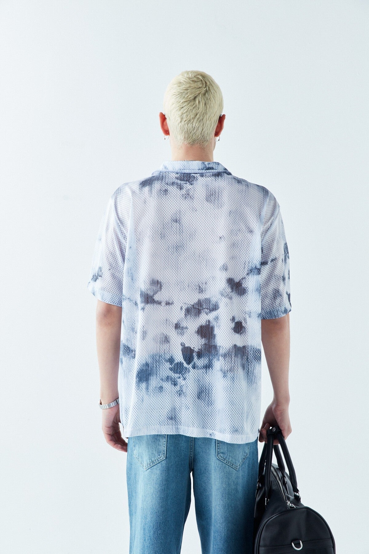 Patterned, Ribbed Oversized Shirt