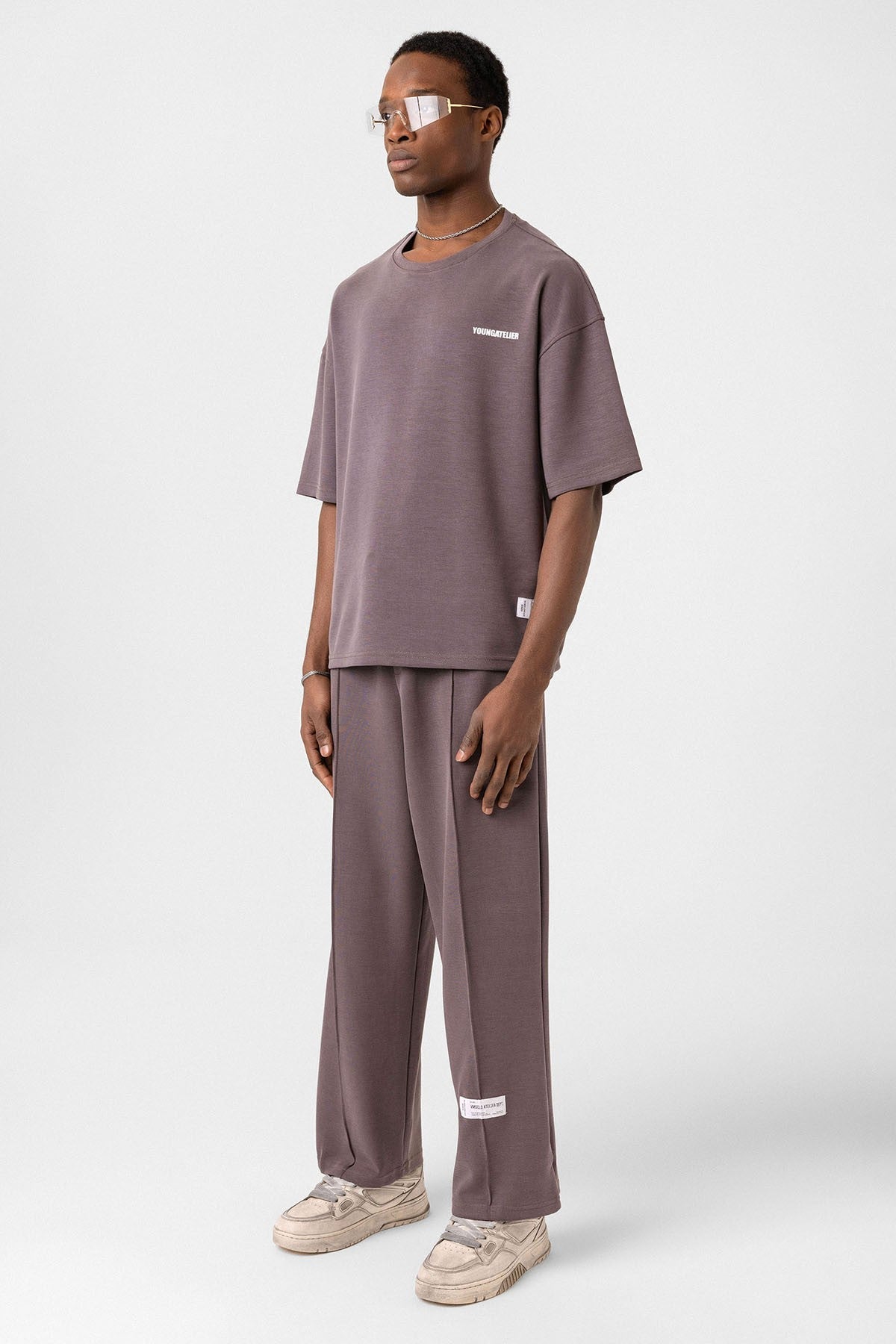 Label: Detailed Oversized Modal Fabric Sweatsuit Set