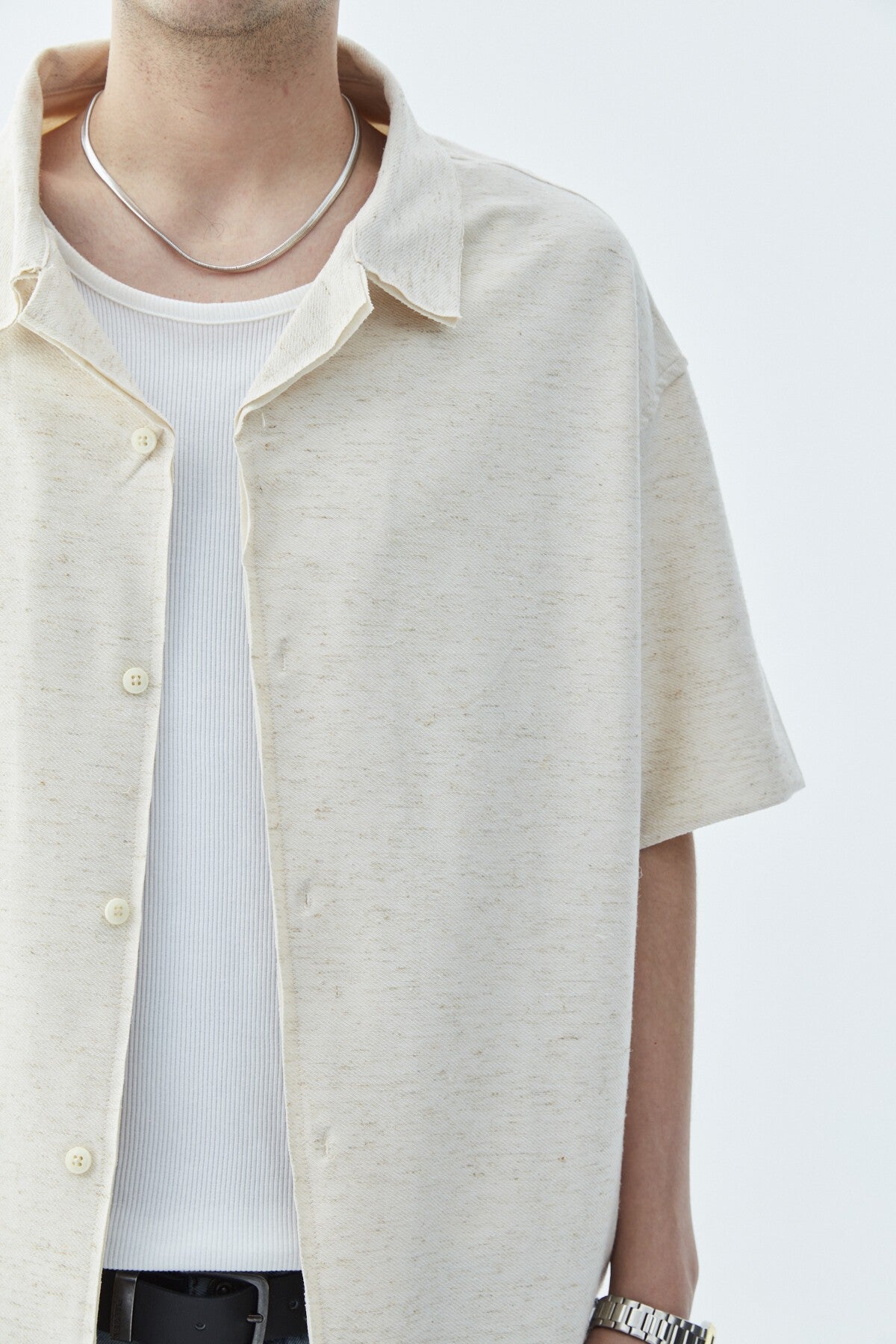 Oversized Knitted Linen Shirt