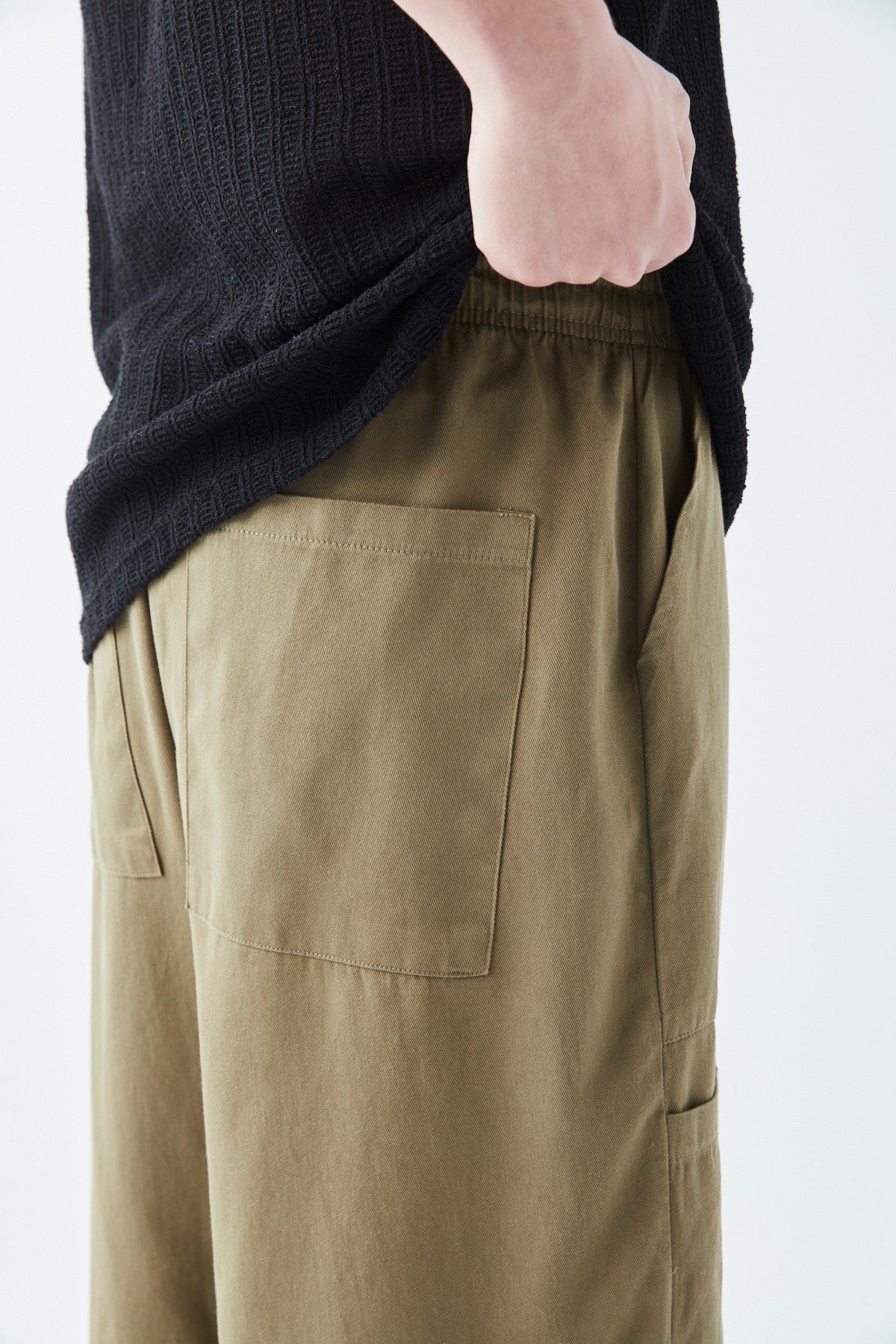 Baggy Linen Pants with Side Pocket Detail