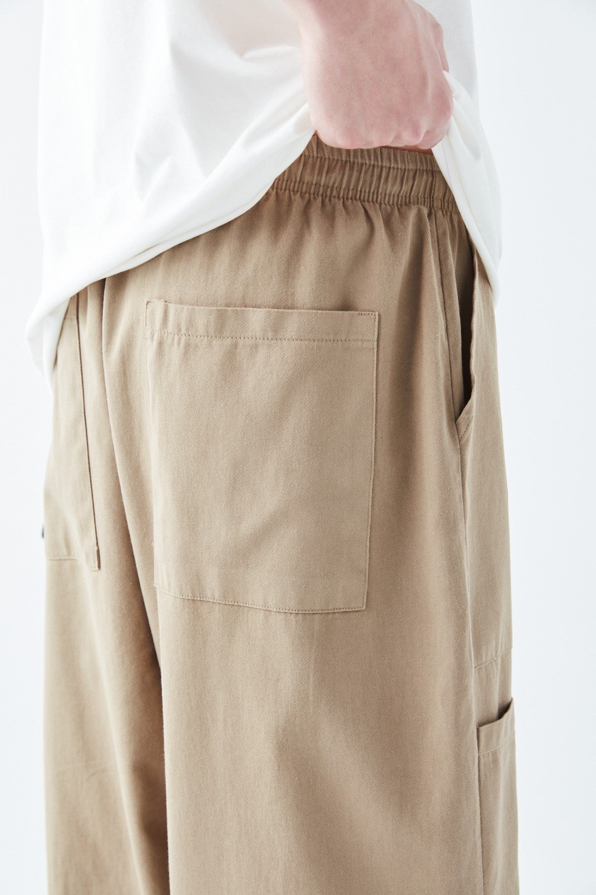 Baggy Linen Pants with Side Pocket Detail