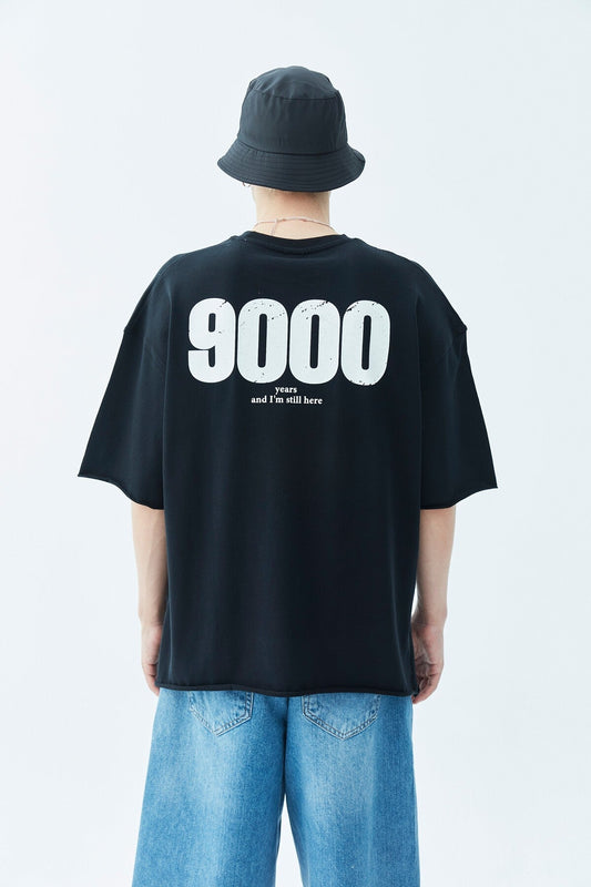 9000 Printed Oversized T-Shirt - Ecru