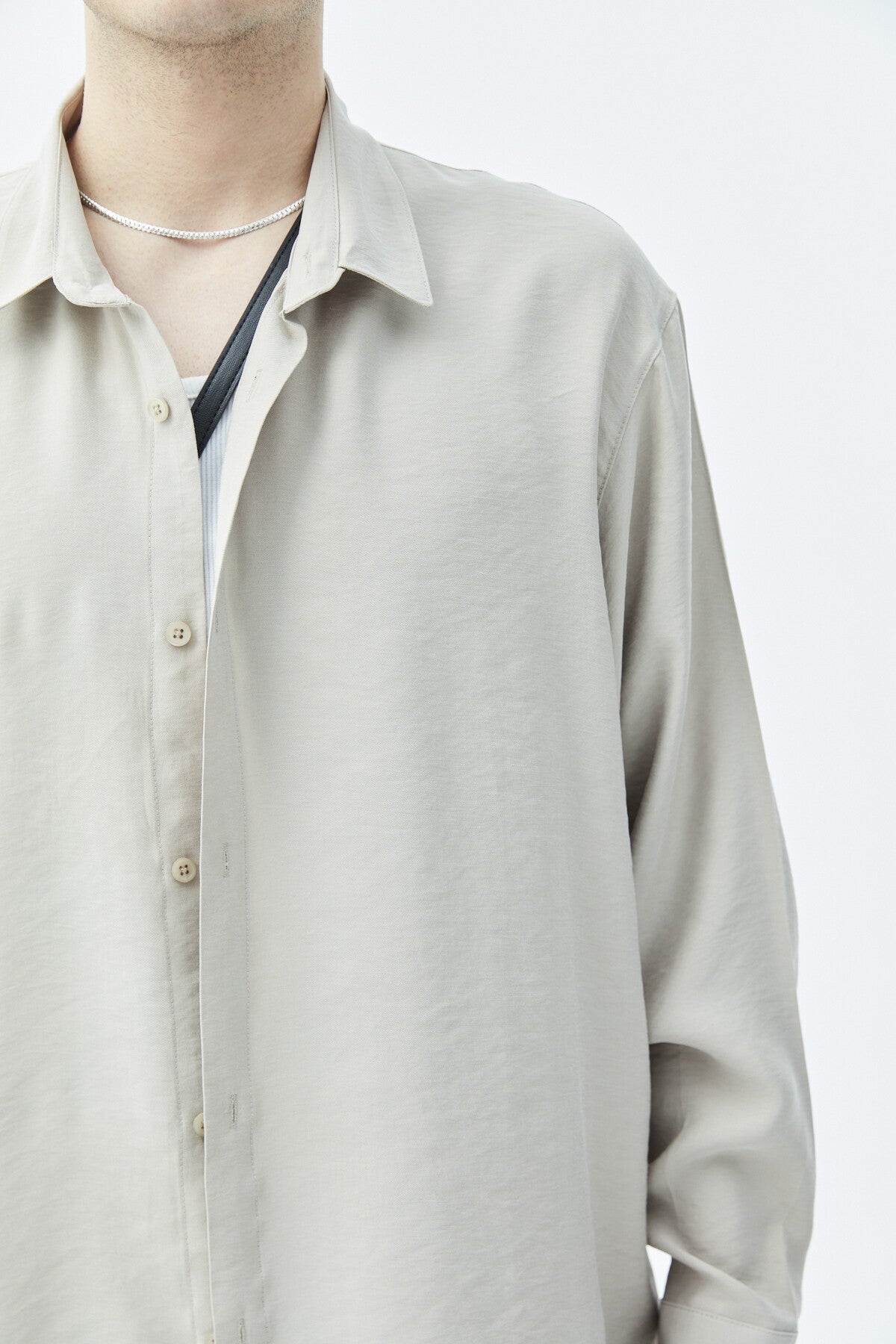 Basic Oversized Long-Sleeve Modal-Blend Shirt