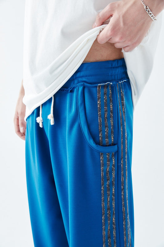 Baggy Sweatpants with Striped Details