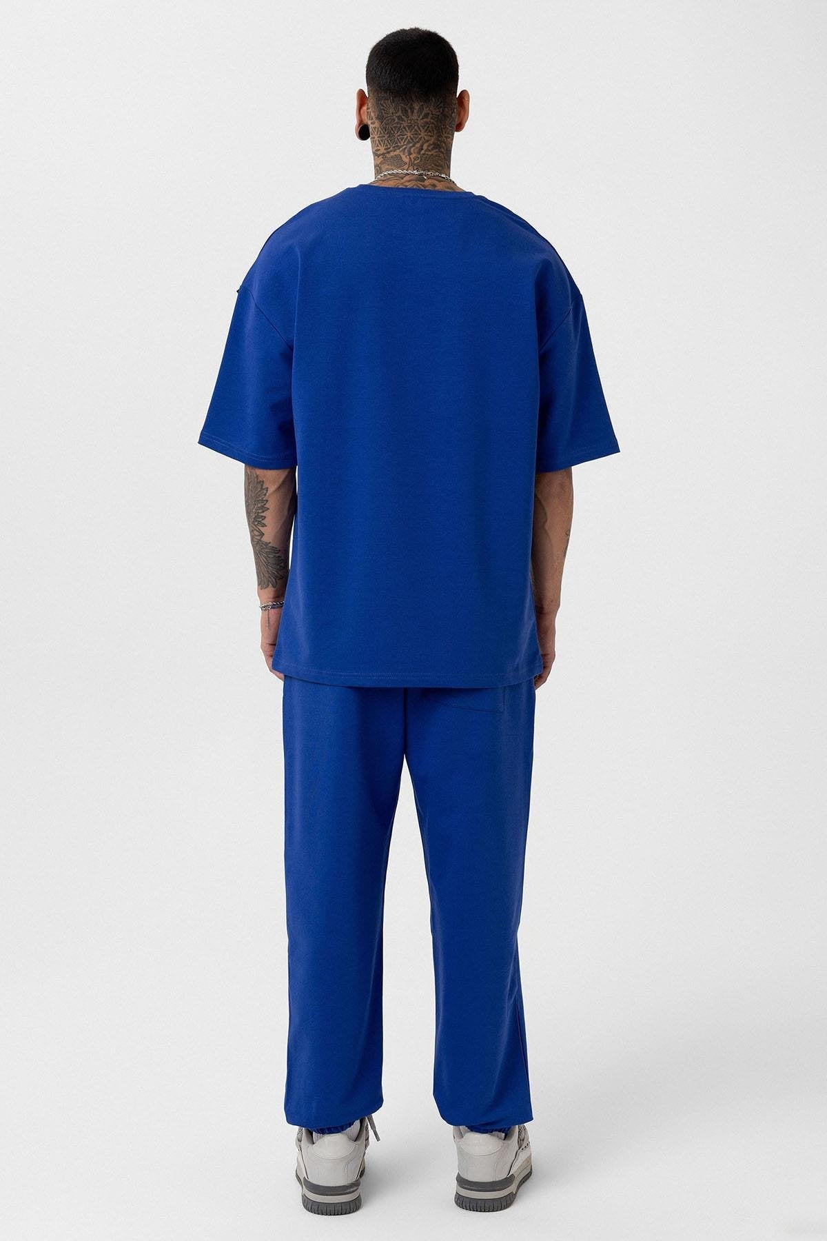 Basic Oversized Sweatsuit Set with Elastic Cuffs 30-123