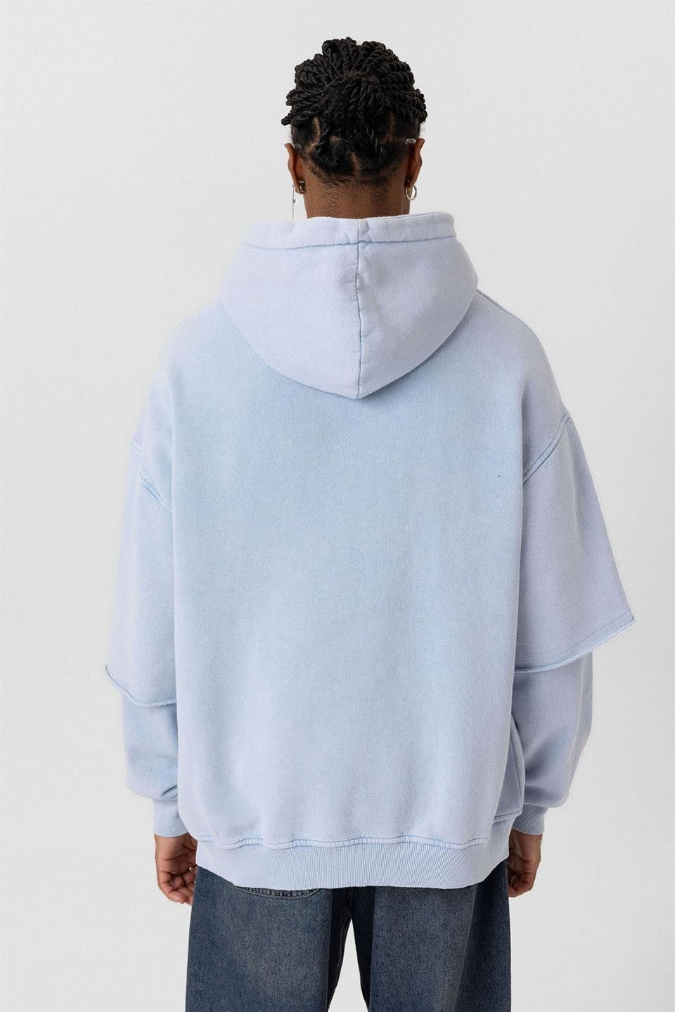 Oversized Printed Sweatshirt with Sleeve Details
