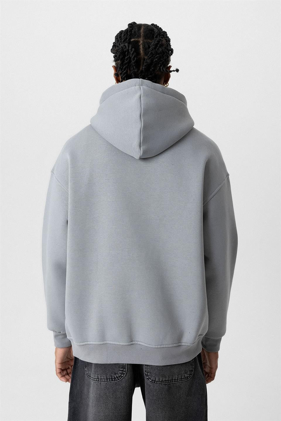 Basic Oversized Hooded Sweatshirt with Pockets