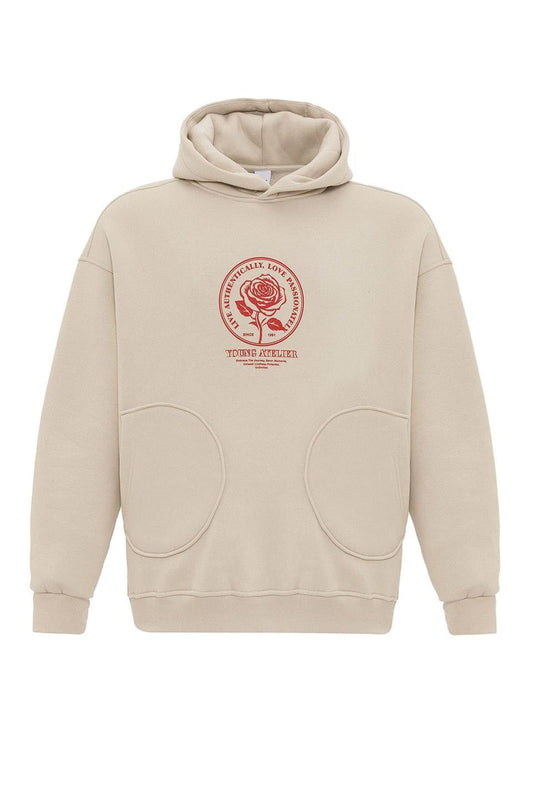 Oversized Sweatshirt with Detailed Pocket Print