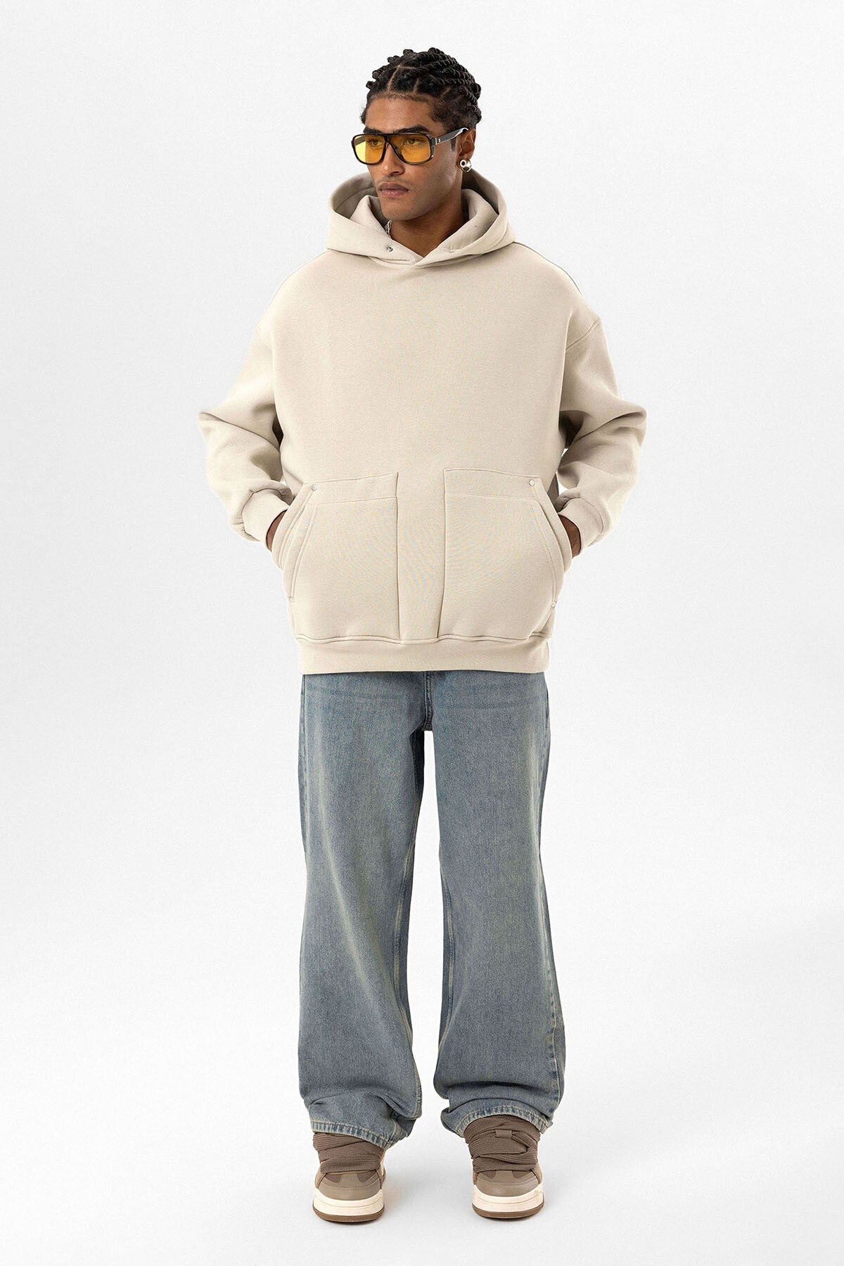 Oversized Hooded Sweatshirt with Pockets