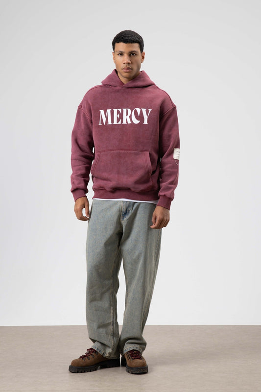 Oversized Sweatshirt with Card-Print Detail and Washed Finish