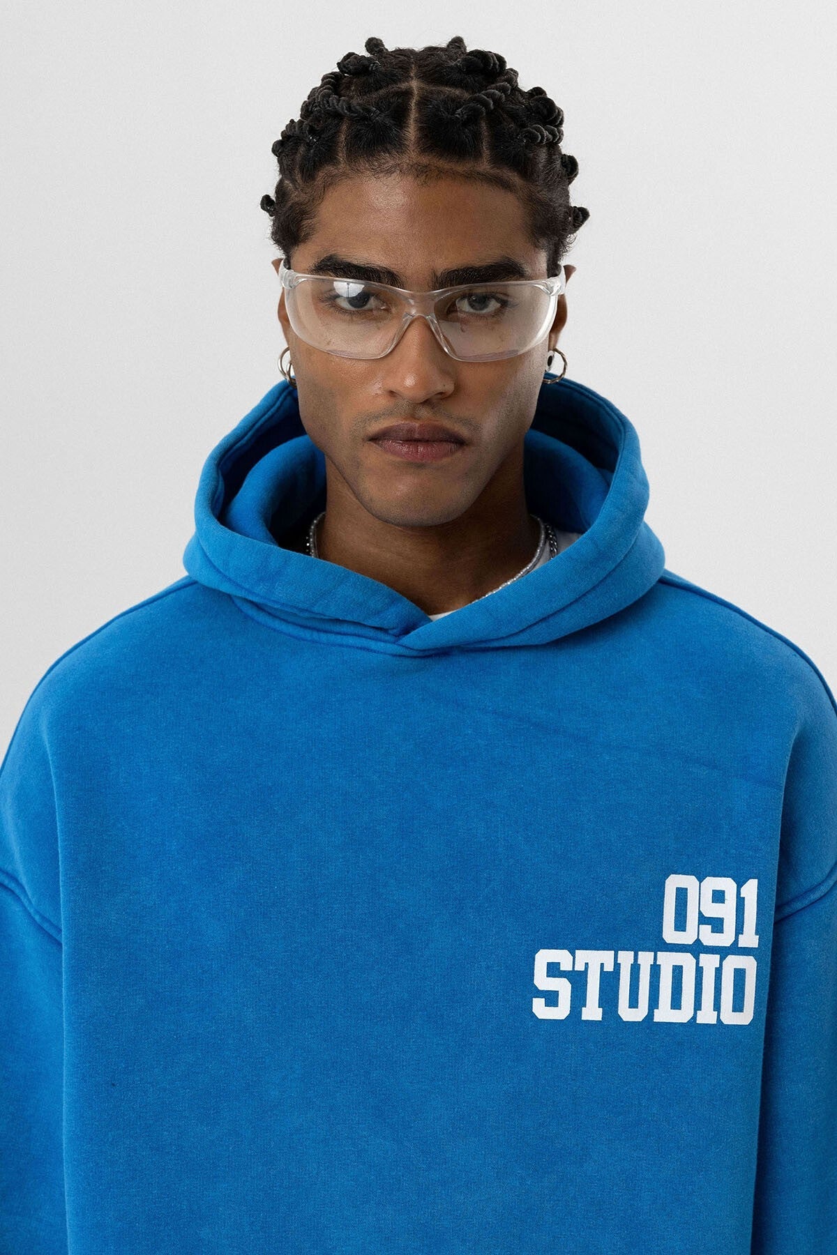 Oversized Hooded Sweatshirt with Double-Sleeve Detail (Washed)