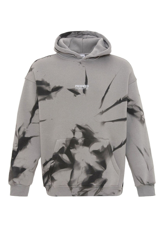 Color-Detailed Oversized Hooded Sweatshirt