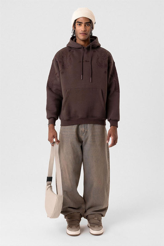 Patterned Oversized Sweatshirt