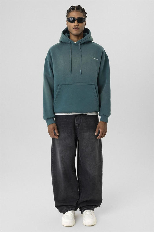 Oversized Washed Printed Sweatshirt