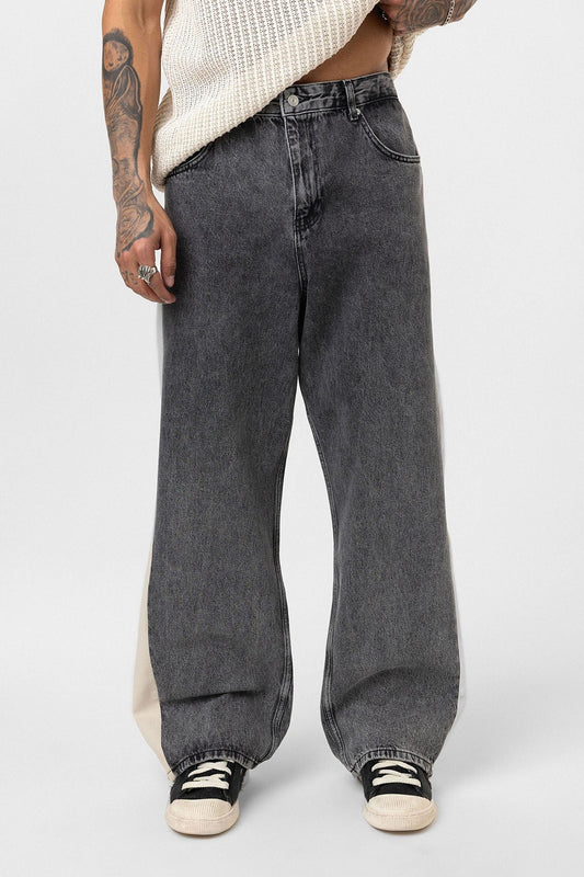Baggy-Fit Jeans with Side Stripes