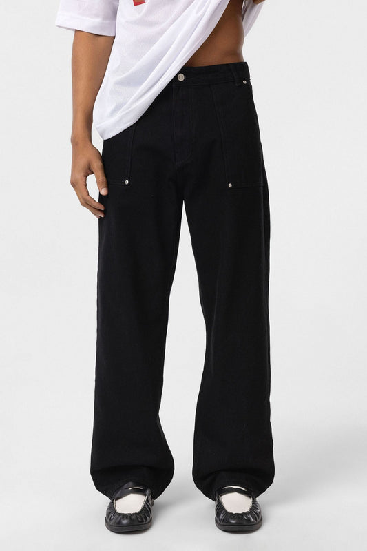 Baggy-Fit Jeans with Detailed Pockets