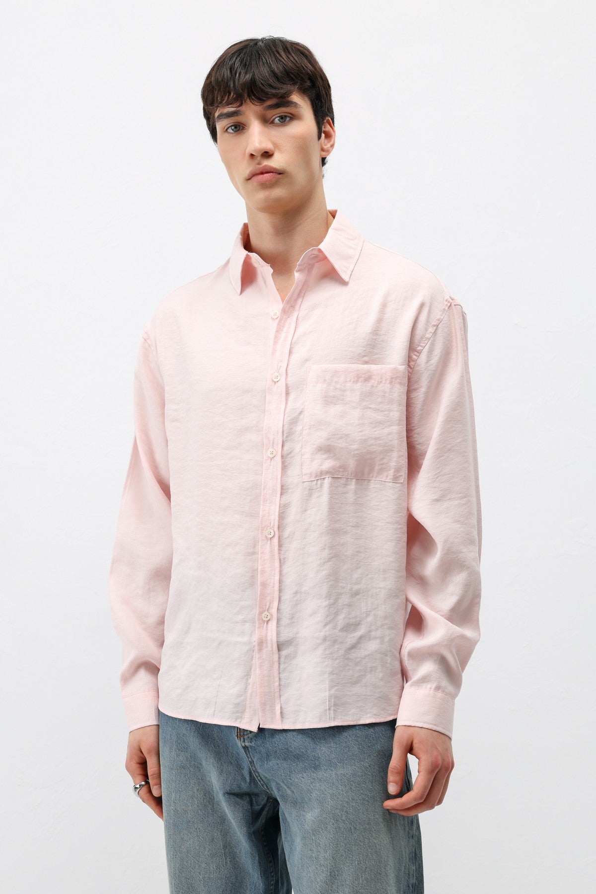 Oversized Shirt with Pockets Made of Modal Fabric