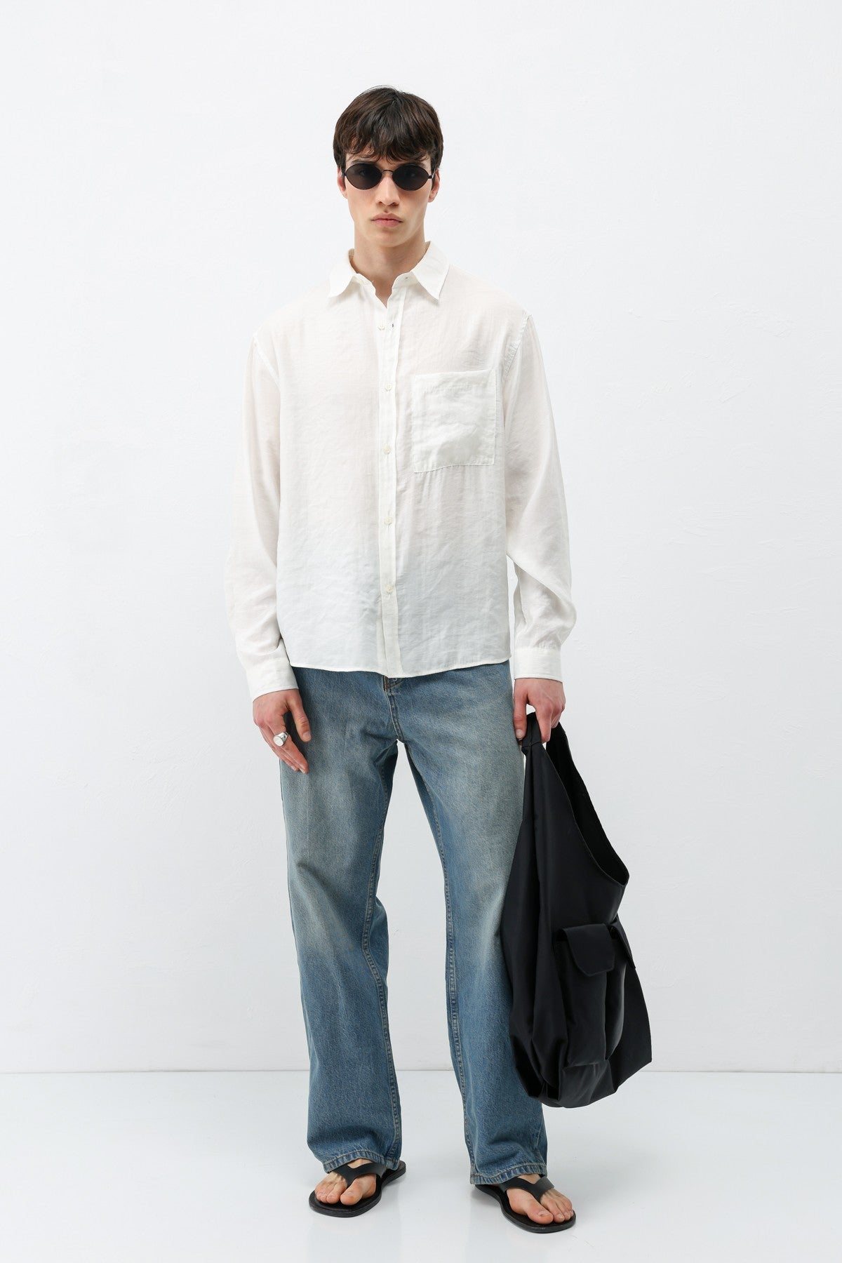 Oversized Shirt with Pockets Made of Modal Fabric