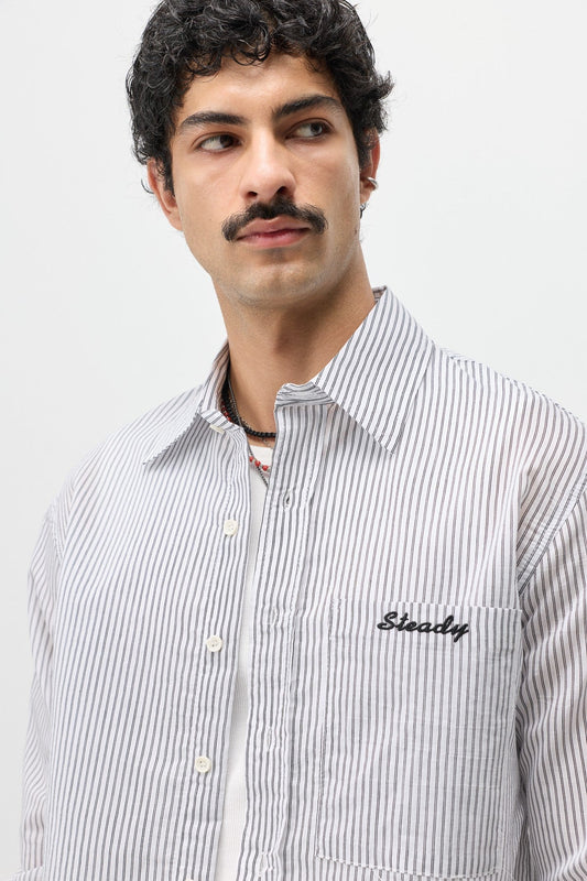 Long-Sleeved Boxyfit Shirt with Pockets