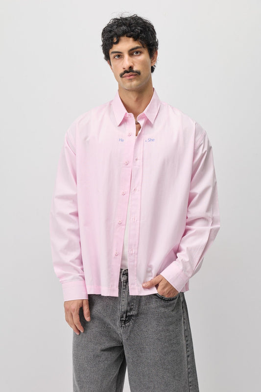 Long-Sleeved Boxy-Fit Shirt