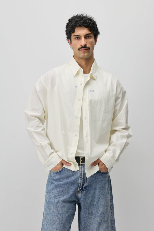 Long-Sleeved Boxy-Fit Shirt