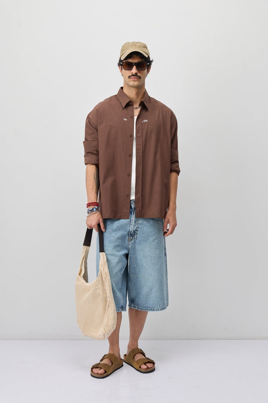 Long-Sleeved Boxy-Fit Shirt