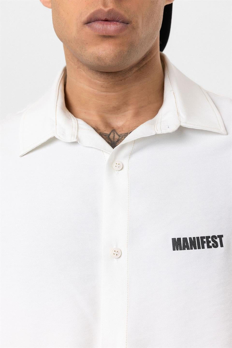 Oversized Printed Short-Sleeve Shirt (Washed)