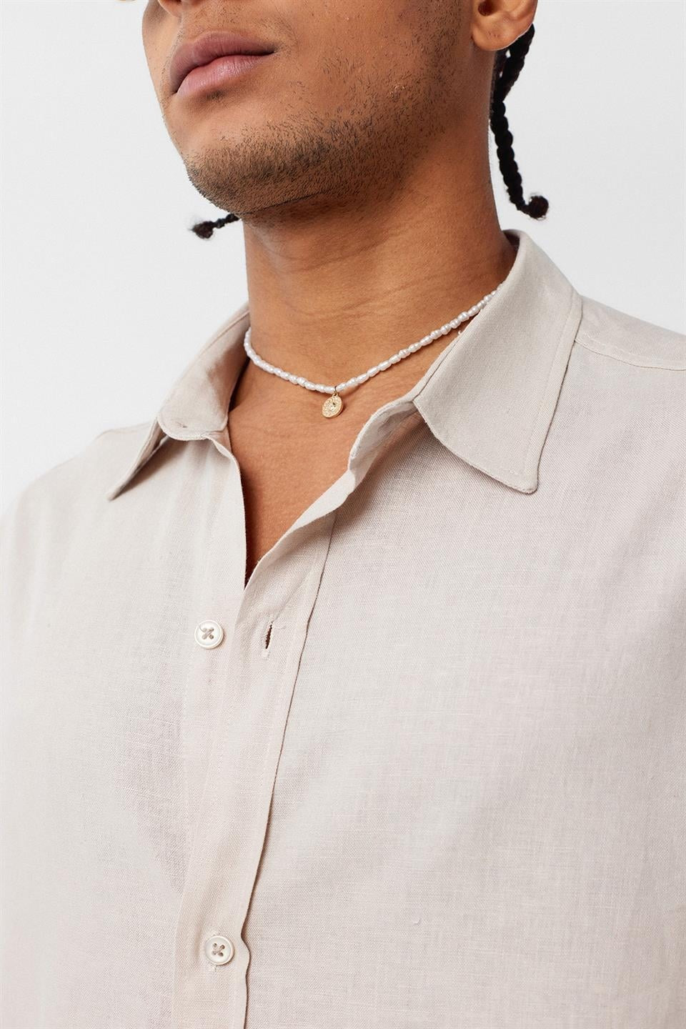 Basic Oversized Long-Sleeved Linen Shirt
