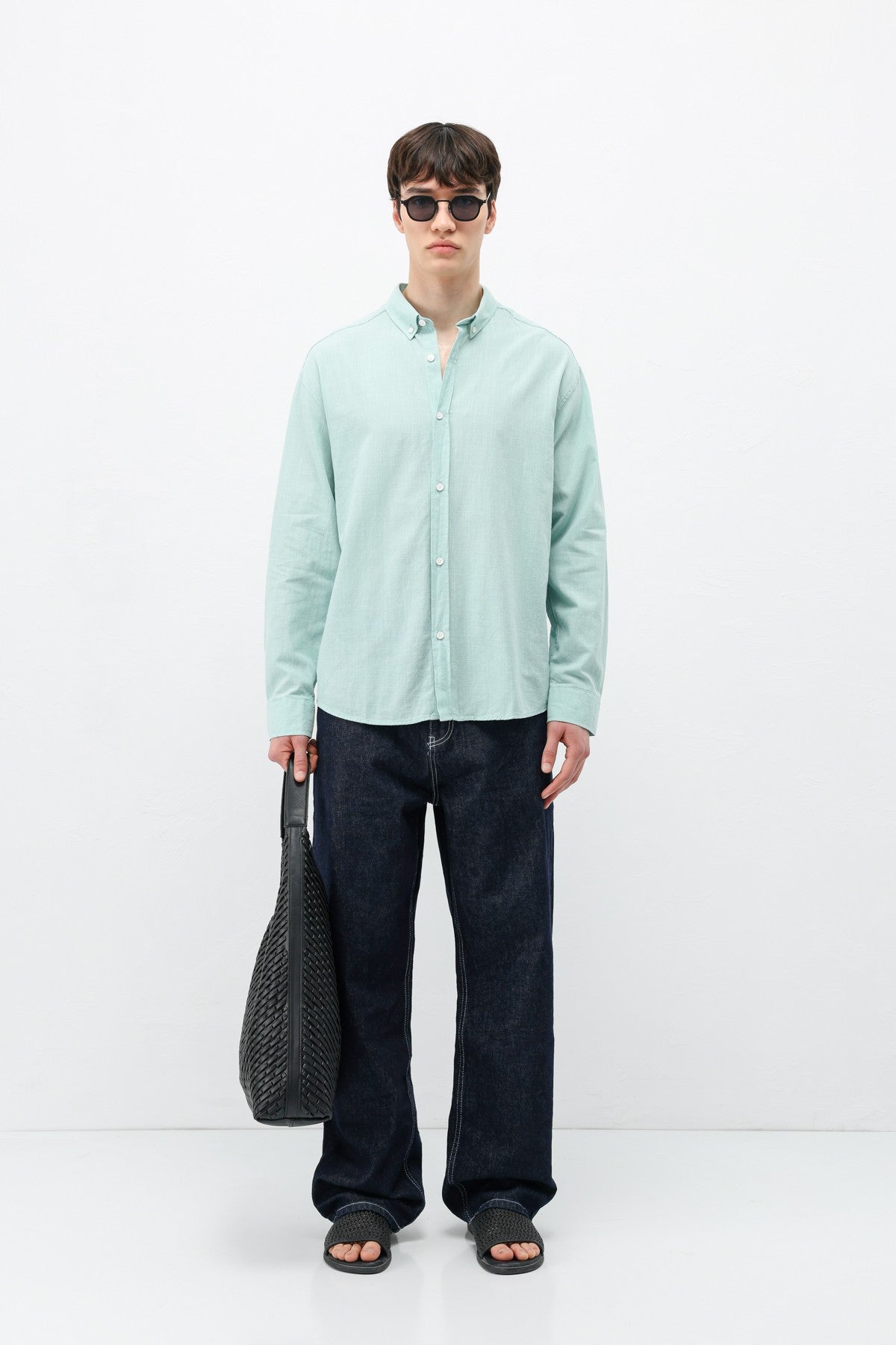 Basic Oversized Cotton-Linen Shirt