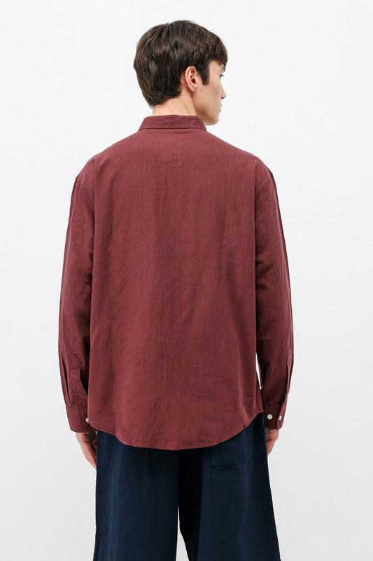 Basic Oversized Cotton-Linen Shirt