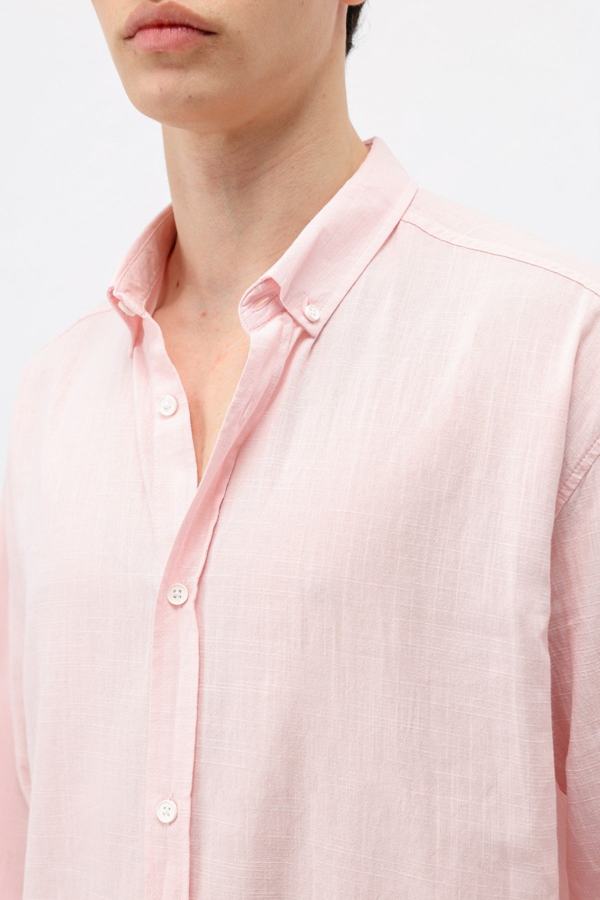 Basic Oversized Cotton-Linen Shirt