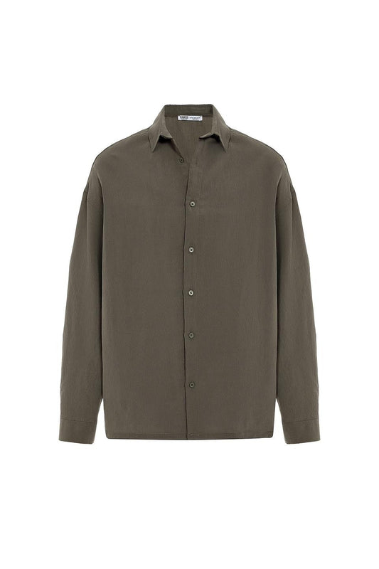 Basic Oversized Long-Sleeve Shirt