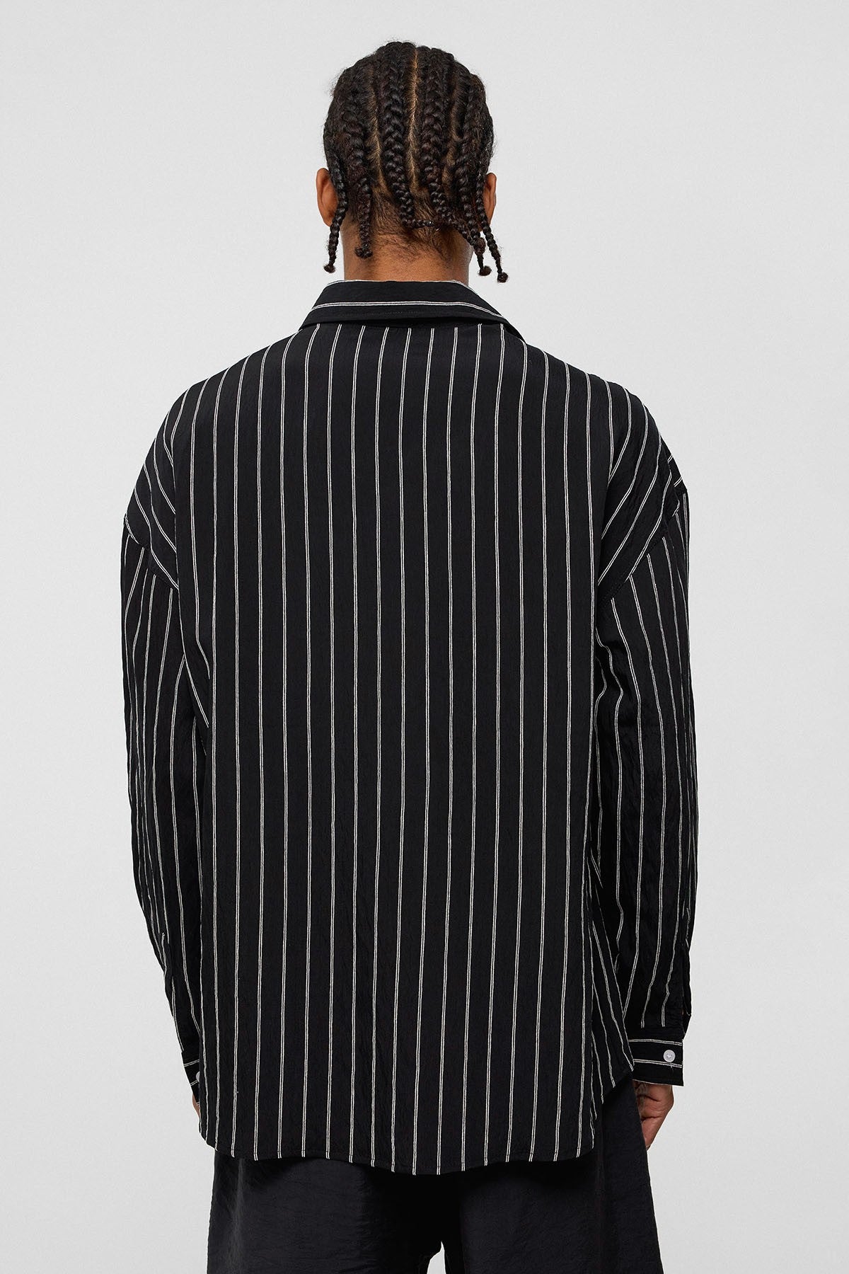 Oversized Striped Long-Sleeve Shirt