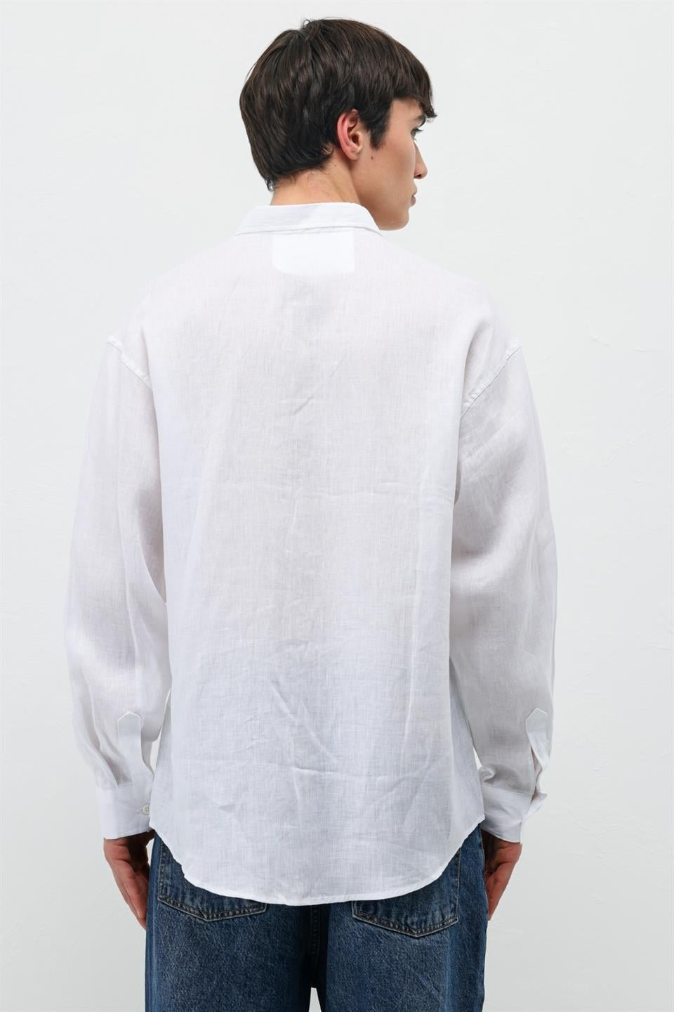 100% Linen Oversized Long-Sleeve Shirt