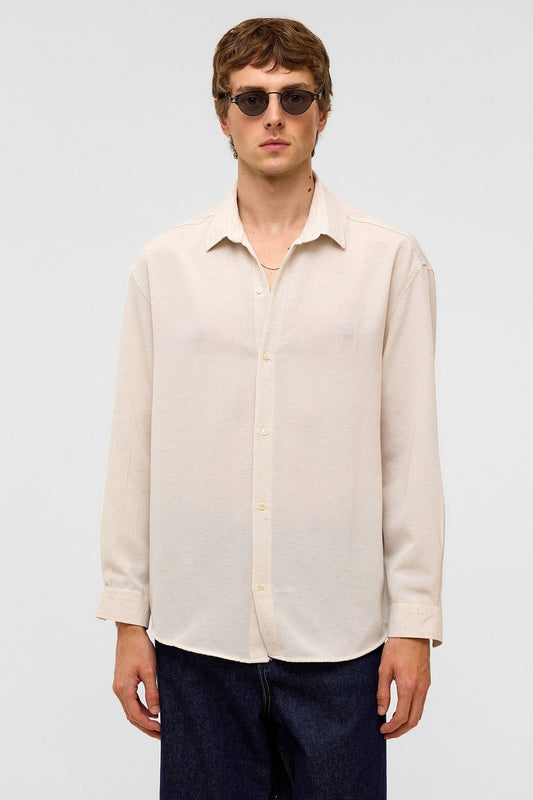 Oversized Long-Sleeved Linen Shirt