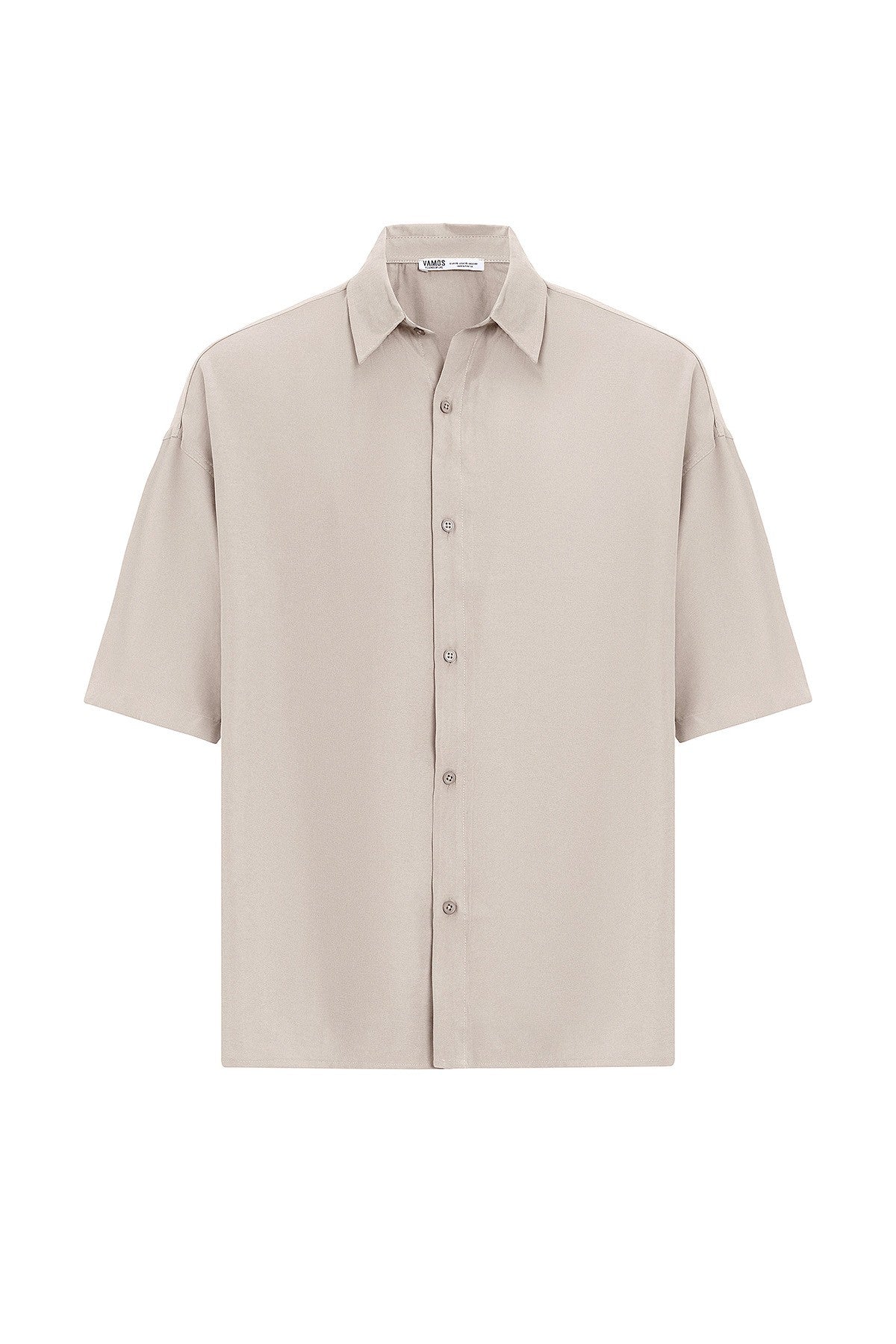 Basic Oversized Short-Sleeve Modal Shirt