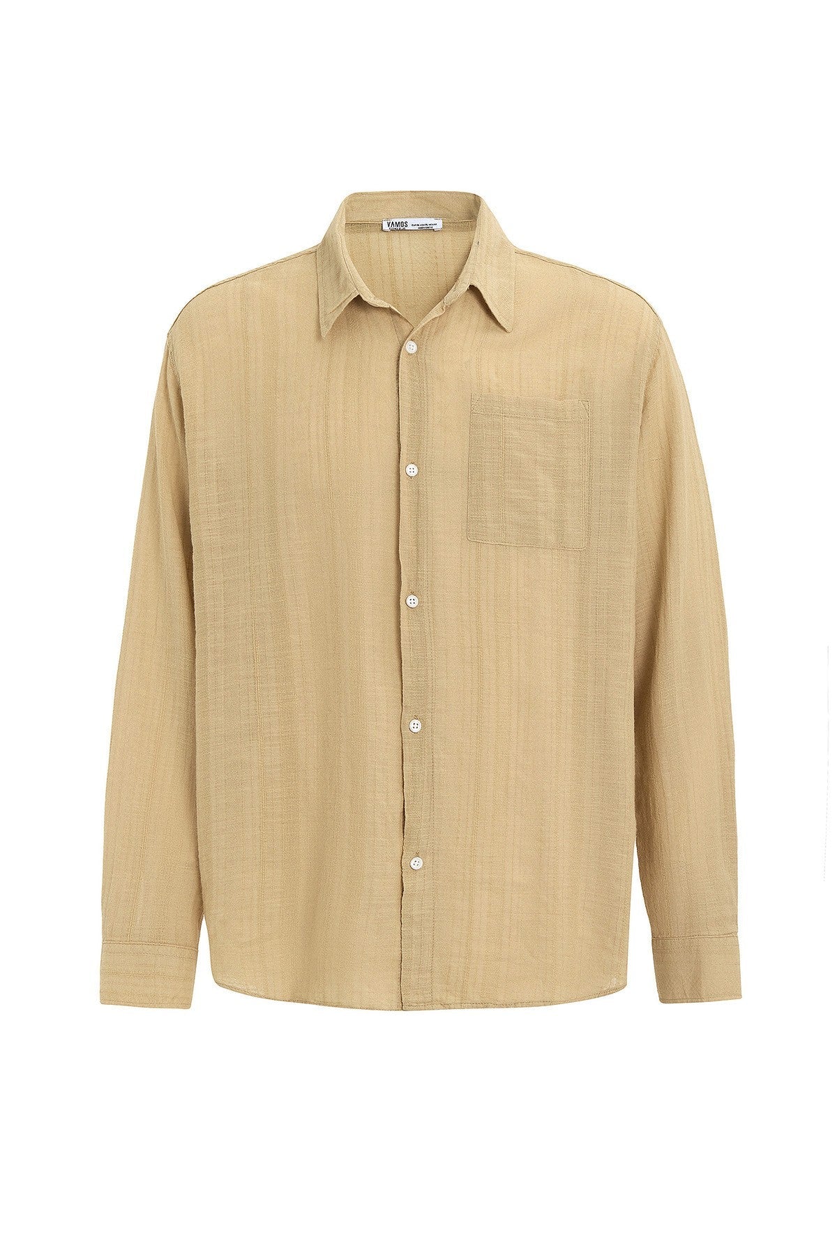 Oversized Striped Long-Sleeved Linen Shirt